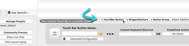 customize-touch-bar-bettertouchtool-add-button