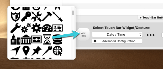 customize-touch-bar-bettertouchtool-add-icon