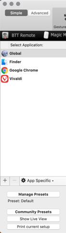 customize-touch-bar-bettertouchtool-left-pane