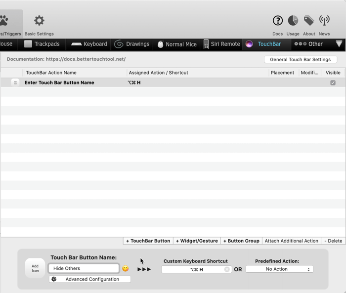 customize-touch-bar-bettertouchtool-right-pane
