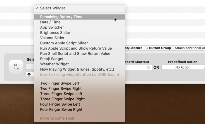 customize-touch-bar-bettertouchtool-widget-action