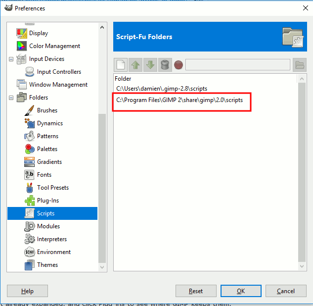 gimp-scripts-location gimp-scripts-location