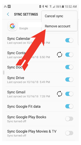 google play 506 remove account