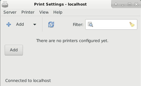 XFCE Add Printer