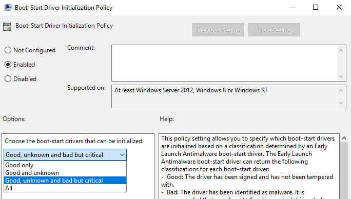 win10-early-launch-drivers-policy-setting win10-early-launch-drivers-policy-setting