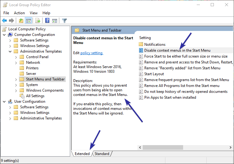 win10-group-policy-cateogries-and-policies