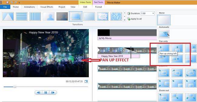 Windows Movie Maker - Pan Up Effect Windows Movie Maker - Pan Up Effect