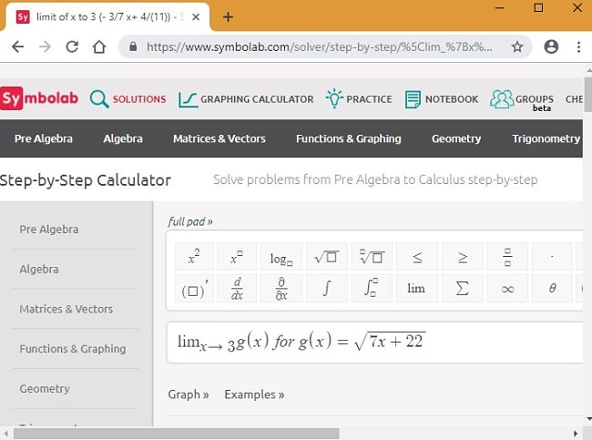 Symbolab Limits equation step 1 Symbolab Limits equation step 1