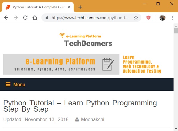 TechBeamers Python.org Tutorials TechBeamers Python.org Tutorials