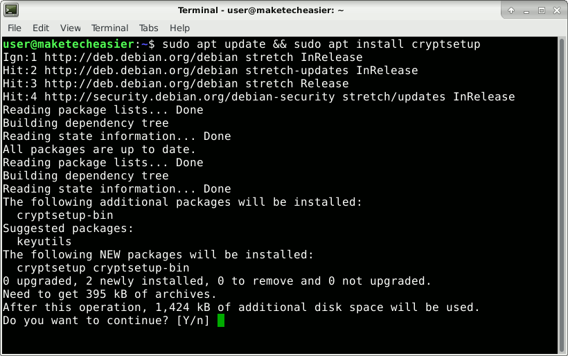 cryptsetup-installing-package