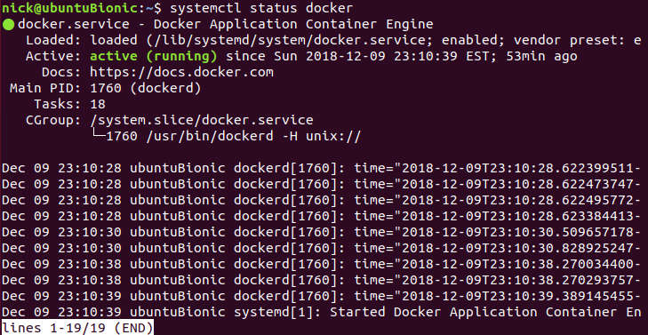 Docker Running
