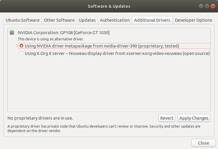 ubuntu-nvidia-additional-drivers