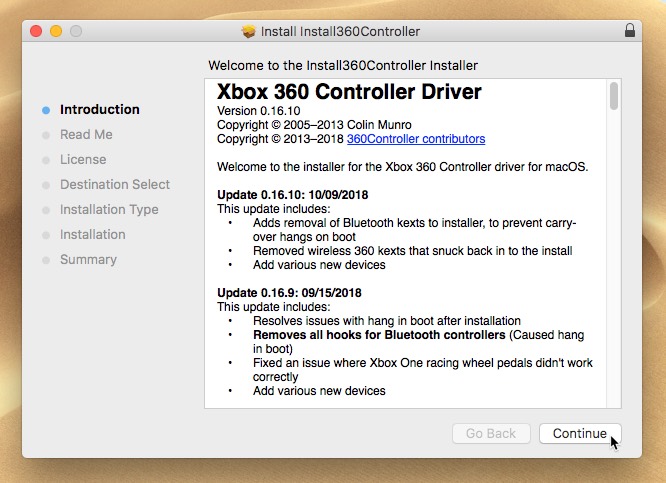 connect-xbox-one-controller-to-mac-controller-installer-start
