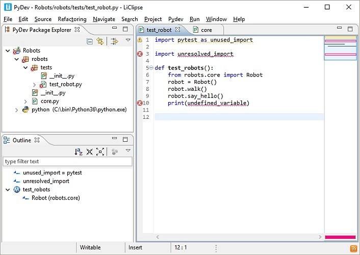 PyDev IDE Screenshots