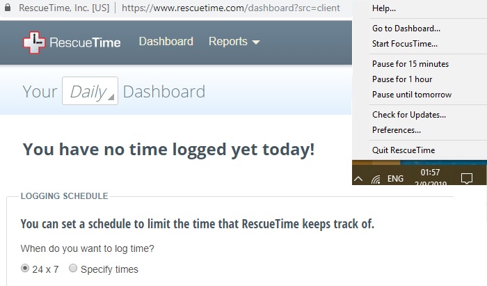 Rescue Time Screenshots