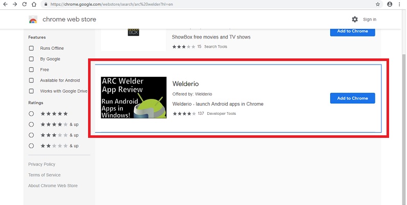 Welderio extension on Chrome