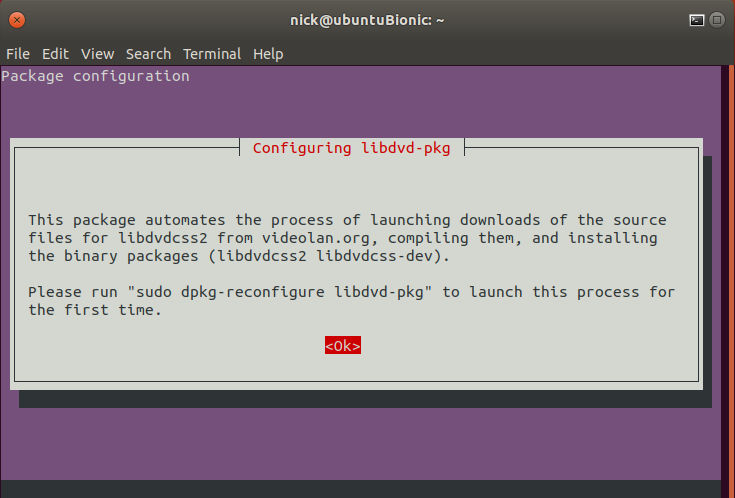 Install Libdvd-pkg on Ubuntu