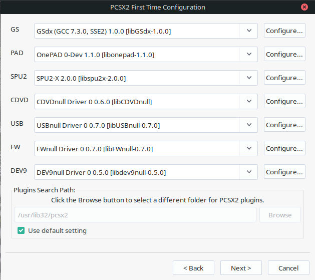 PCSX2 Select Plugins