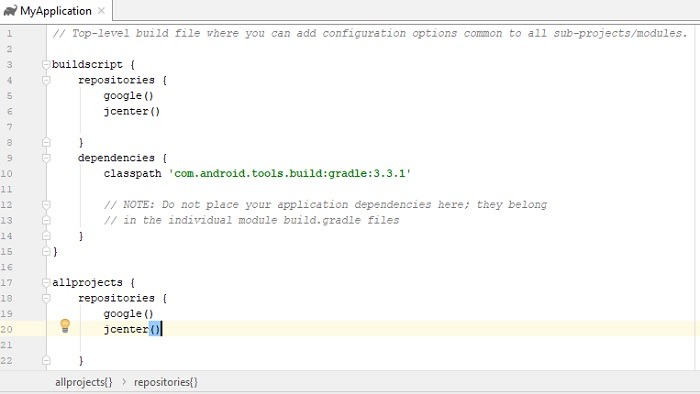 Build Gradle in Android Studio