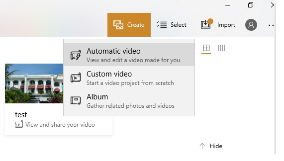 Create automatic video in Photos App