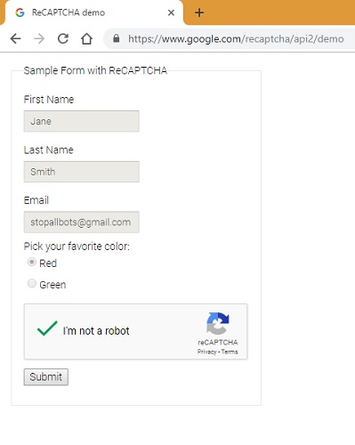 Google captcha solved