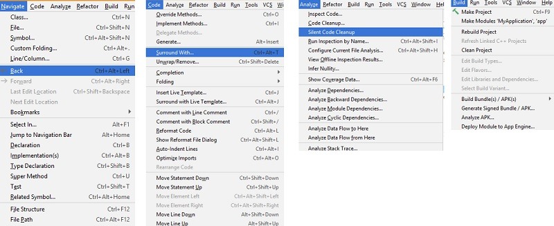 Menu Items in Android Studio