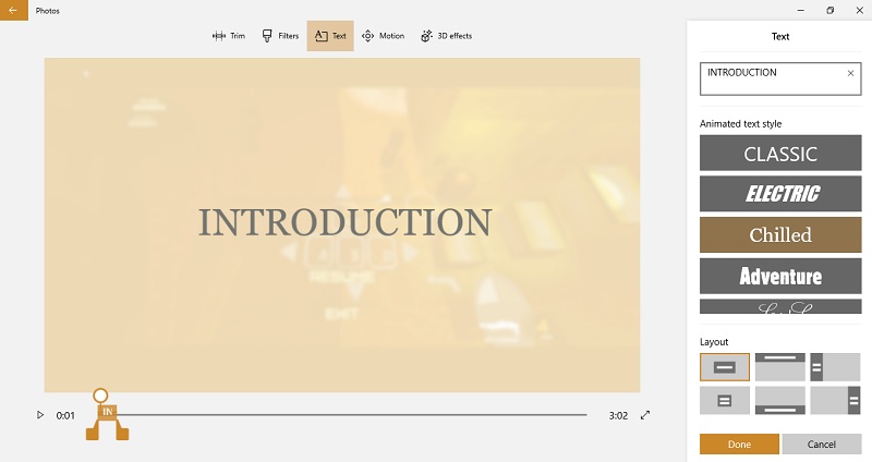 Text effects Video Editing in Photos App