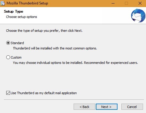 Mozilla Thunderbird Setup Default Mail Application