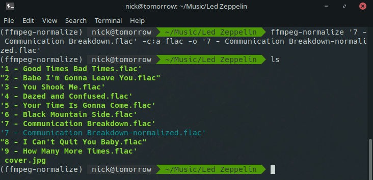 FFmpeg-normalize single file