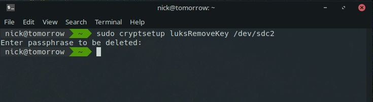 Remove a LUKs Key Remove a LUKs Key