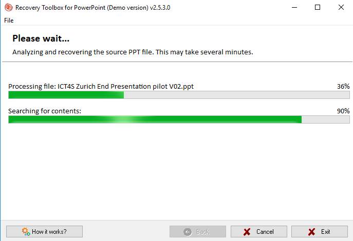 Recover Toolbox For Powerpoint In Progress