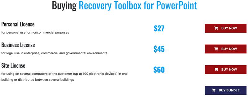 Recover Toolbox For Powerpoint Pricing