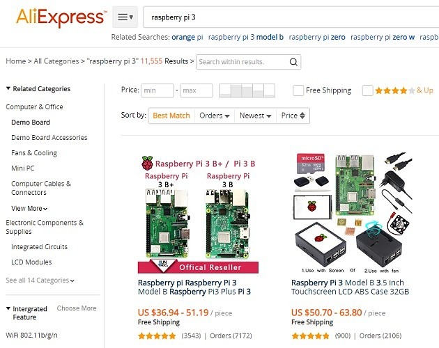 Aliexpress Search Results Raspberry Pi Boards