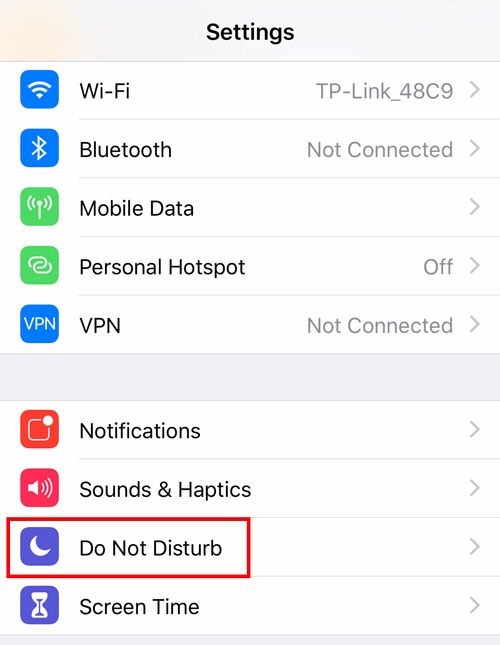 Do Not Disturb Option Settings