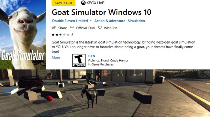 Goat Simulator Windows10 Goat Simulator Windows10