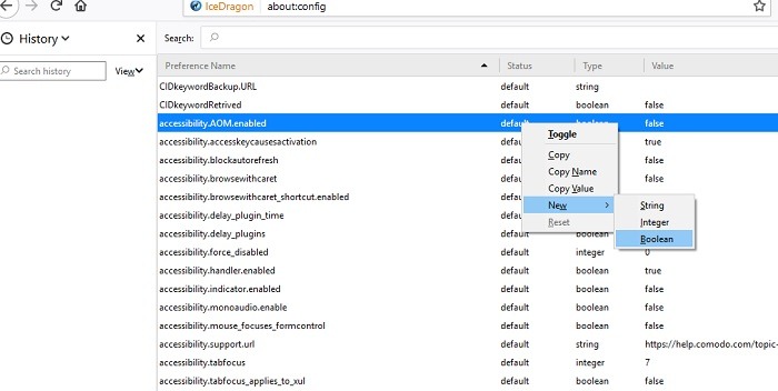 New Boolean Icedragon About Config
