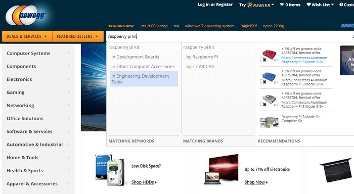 Newgg Raspberry Pi Kit Search