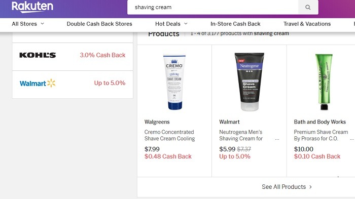 Rakuten Different Stores Similar Products