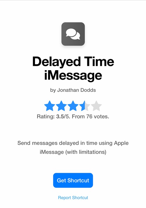 Schedule Text Message Download Shortcut