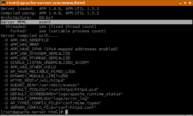 Apache Php Fpm Mpm Event Enabled Status Centos