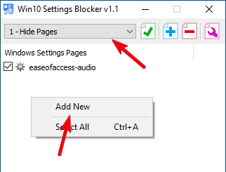 Hide Settings Page 02 Select Add New