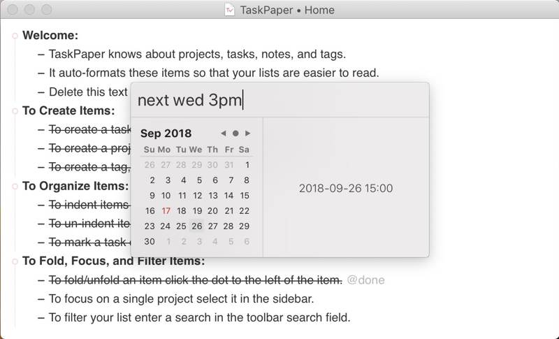 Intro To Taskpaper Date Picker