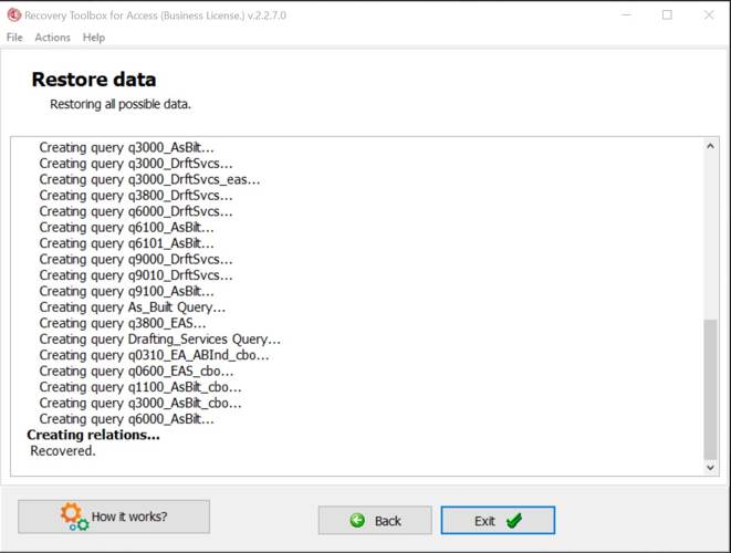Recovery Toolbox For Access Completed Recovery Toolbox For Access Completed