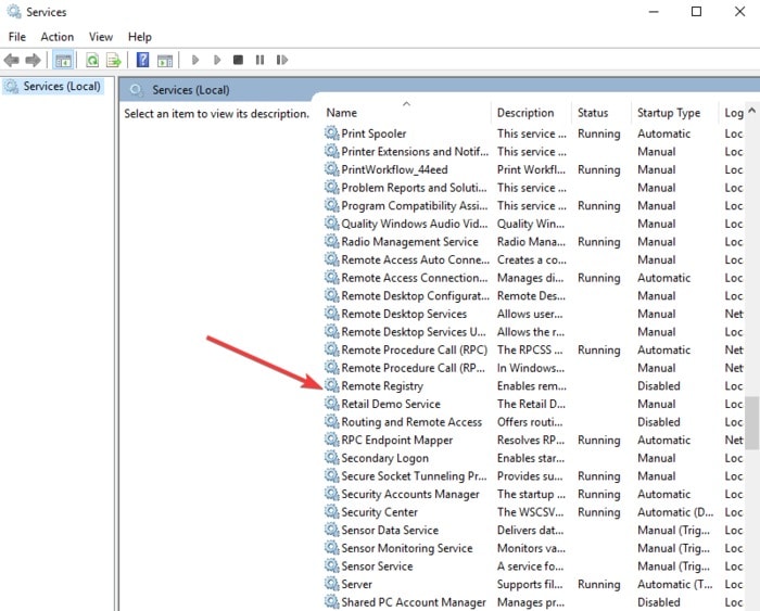 Remotely Shutdown Restart Windows10 Pc Services Remote Registry