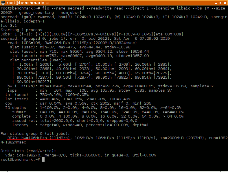 Server Benchmark Sequential Read