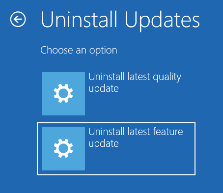 Uninstall Update When Not Booting 05 Select Update Type