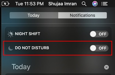 Do Not Disturb Mac Turn On