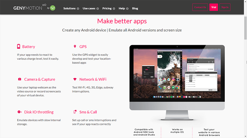 Linux Android Emulation Genymotion Website Splash