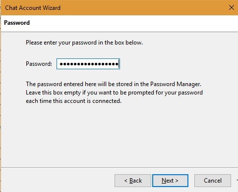 Password Enter Chat Account Wizard Thunderbird Password Enter Chat Account Wizard Thunderbird