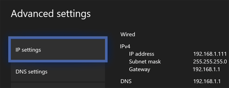 Xbox Network Advanced Settings Menu Details
